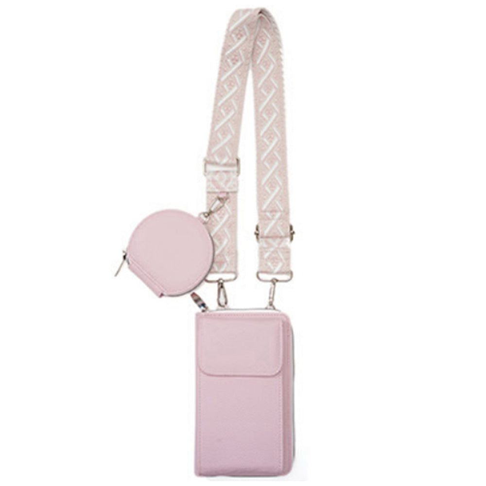 PU Leather Cell Phone Purse Women Small Crossbody Bags Cellphone Wallet Pink