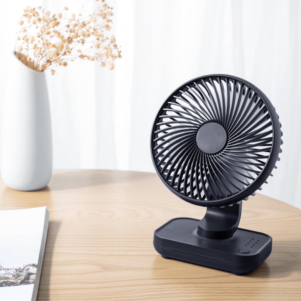 4-Speed Air Circulator Desk Fan Rechargeable Quiet Table Fan for Home Office Dorm Dark Blue