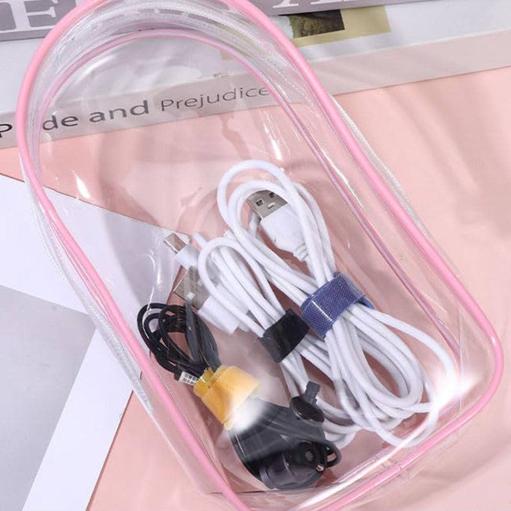 Transparent Carrier Bag Set for 15/17cm Labubu Doll Storage Case Pink