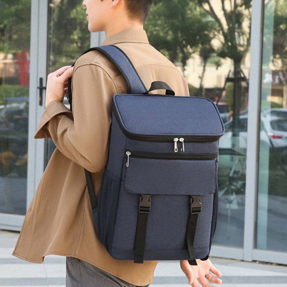 Portable Insulated Backpack Leak Proof Camping Cooler Bag Blue