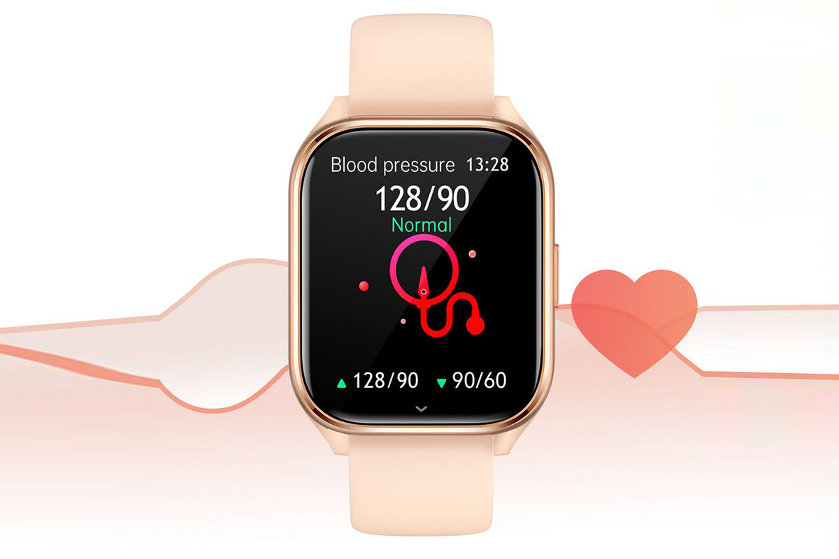 Smart Watch 1.85-Inch Fitness Watch with Heart Rate Sleep Monitor Blood Oxygen 100 Sports Modes Activity Tracker -Gold