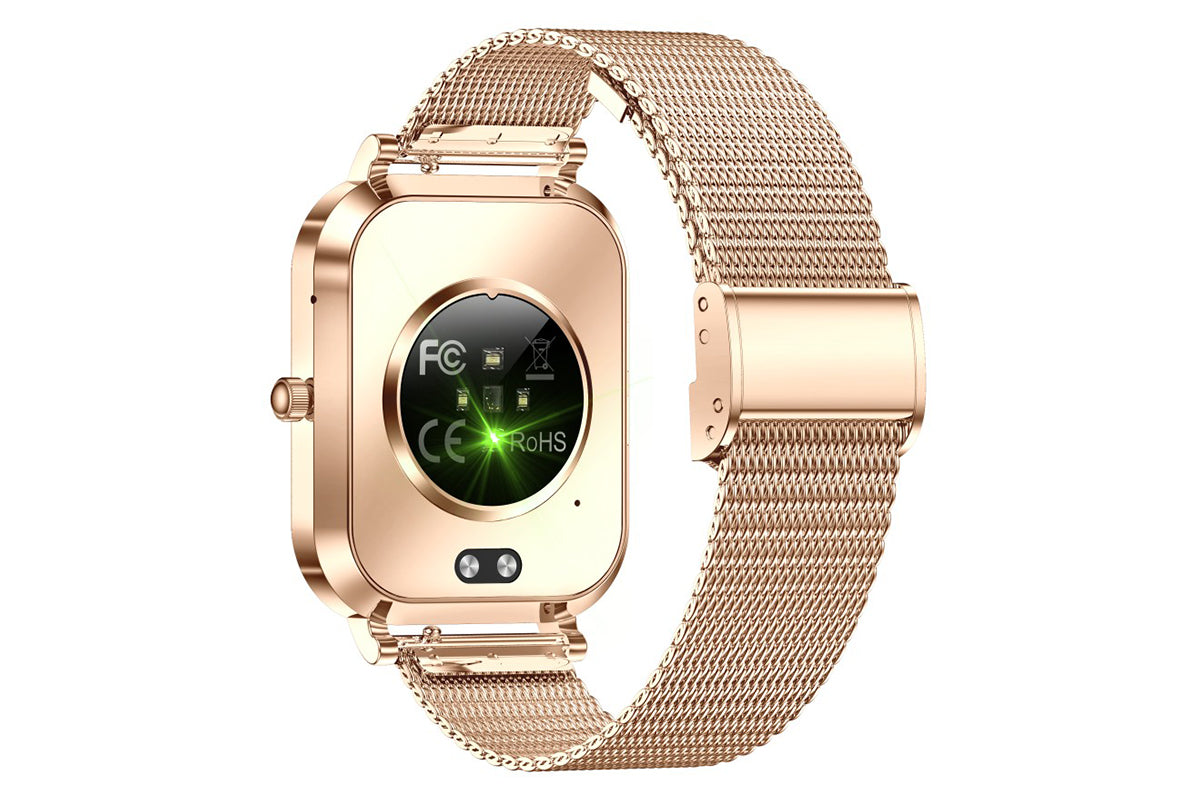 Smart Watch Bluetooth Call Make Calls Musics Fitness Tracker Heart Rate Sleep Monitor -Gold