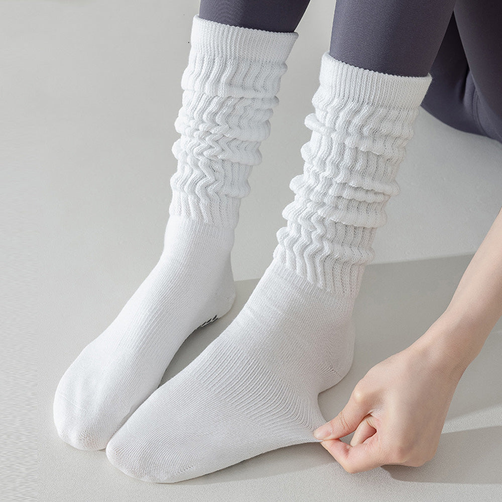 3 Pairs of Non-Slip Grips Yoga Socks Anti-Skid Knee-High Socks for Pilates Barre Dance Style 3