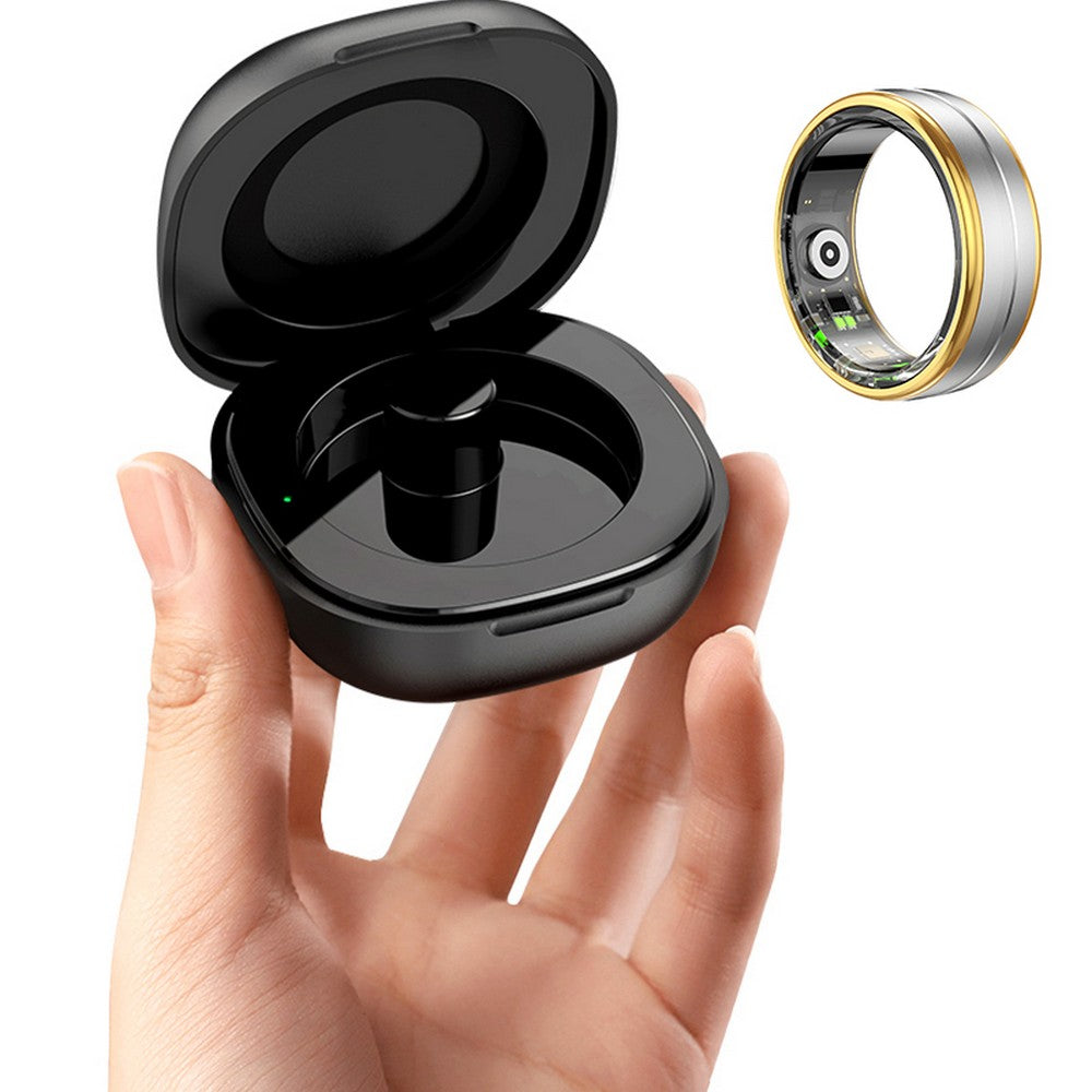 Smart Ring Fitness Ring Heart Rate Monitor Sleep Tracker Pedometer Calories Step Counter Fitness Tracker Health Ring 5ATM Waterproof Smart Rings-Silver