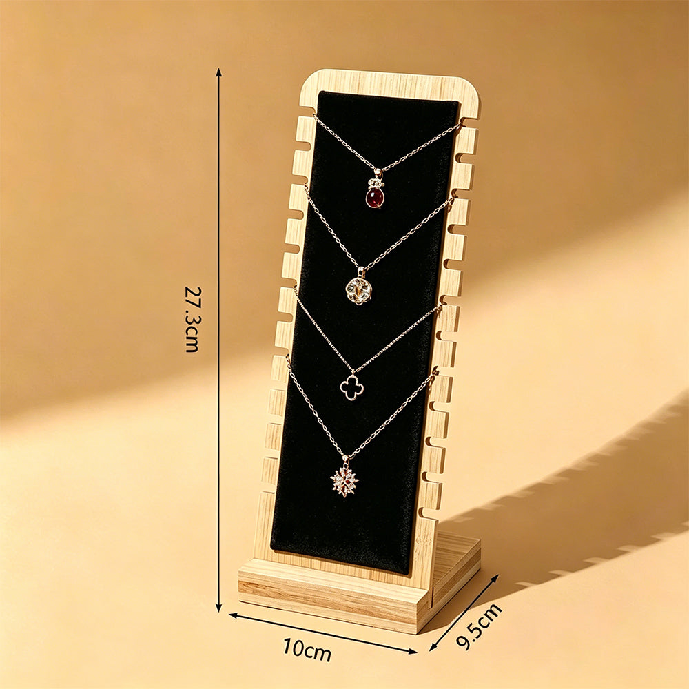 Bamboo Necklace Display Stand for Vendor- Black