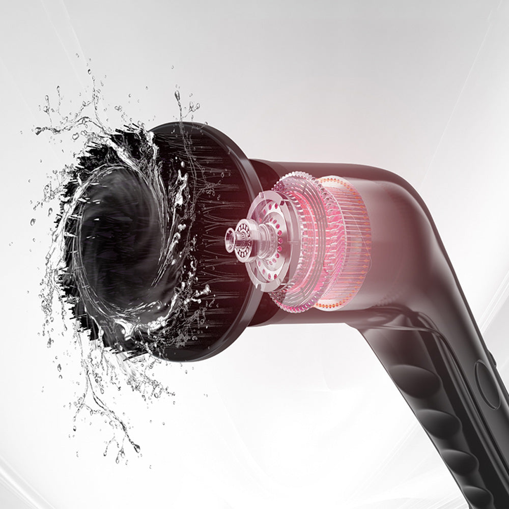 Cordless Electric Spin Scrubber Rechargeable Cleaning Brush with 7 Replaceable Brush Heads Black