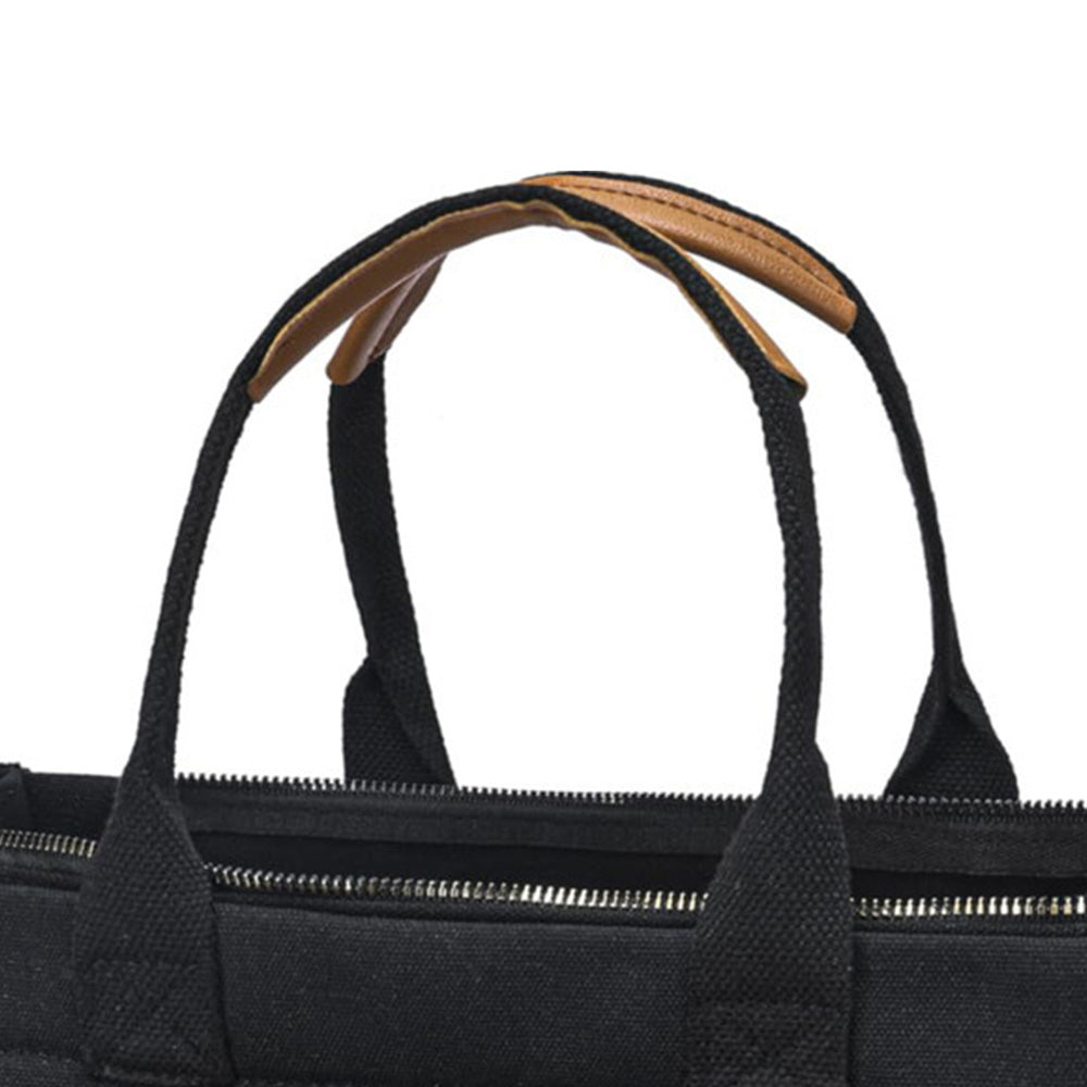 Large Canvas Tote Bag for Women Laptop Work Book Bags Crossbody Handbag Shoulder Travel Gym Bag Black