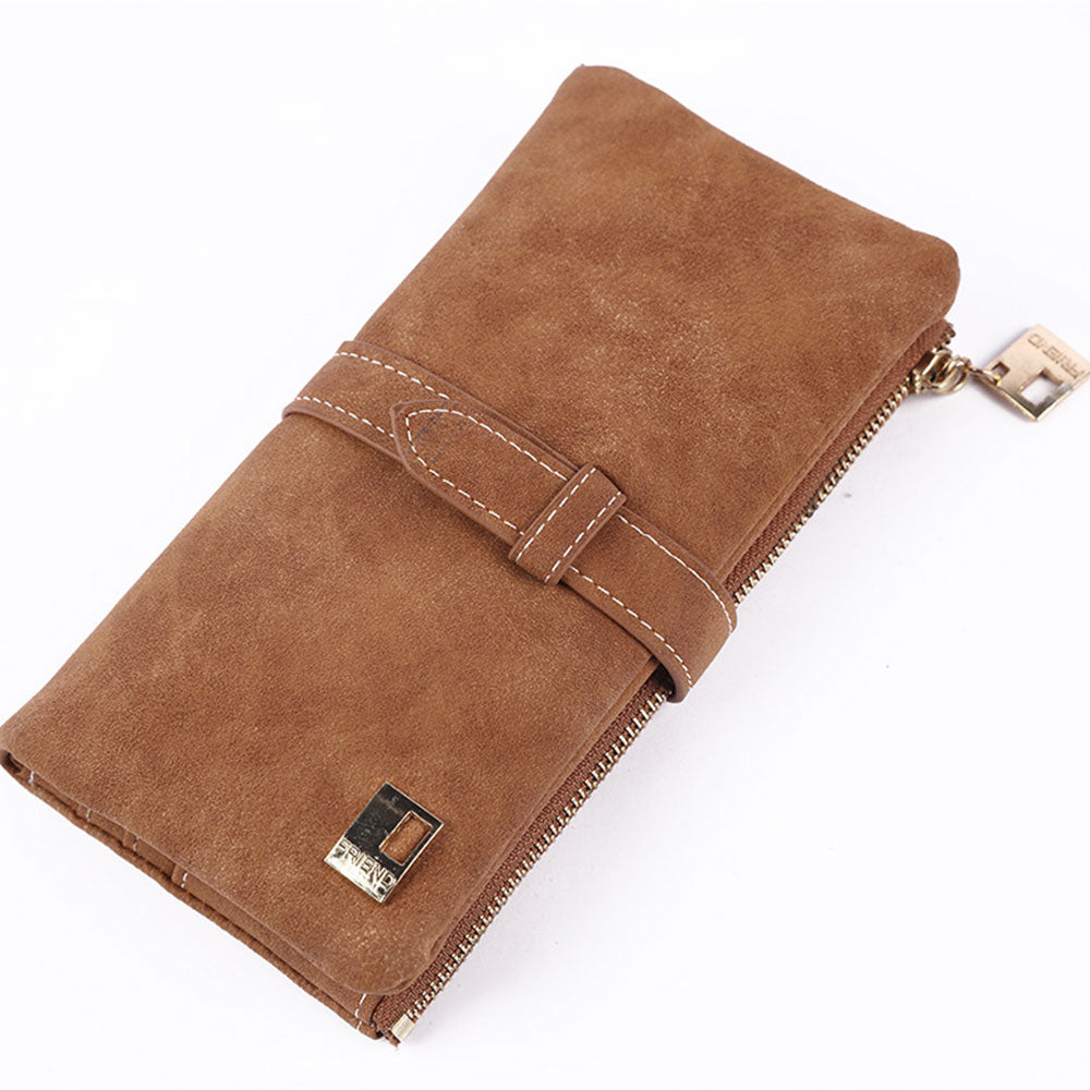 Women Wallet Multi Card Position Clutch Female Multi-Function Coin Purse-Brown