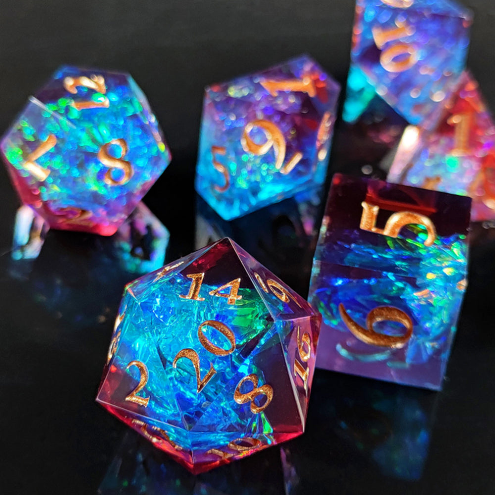 7Pcs Set DND Dice Resin Dice Table Games Accessories Style 5