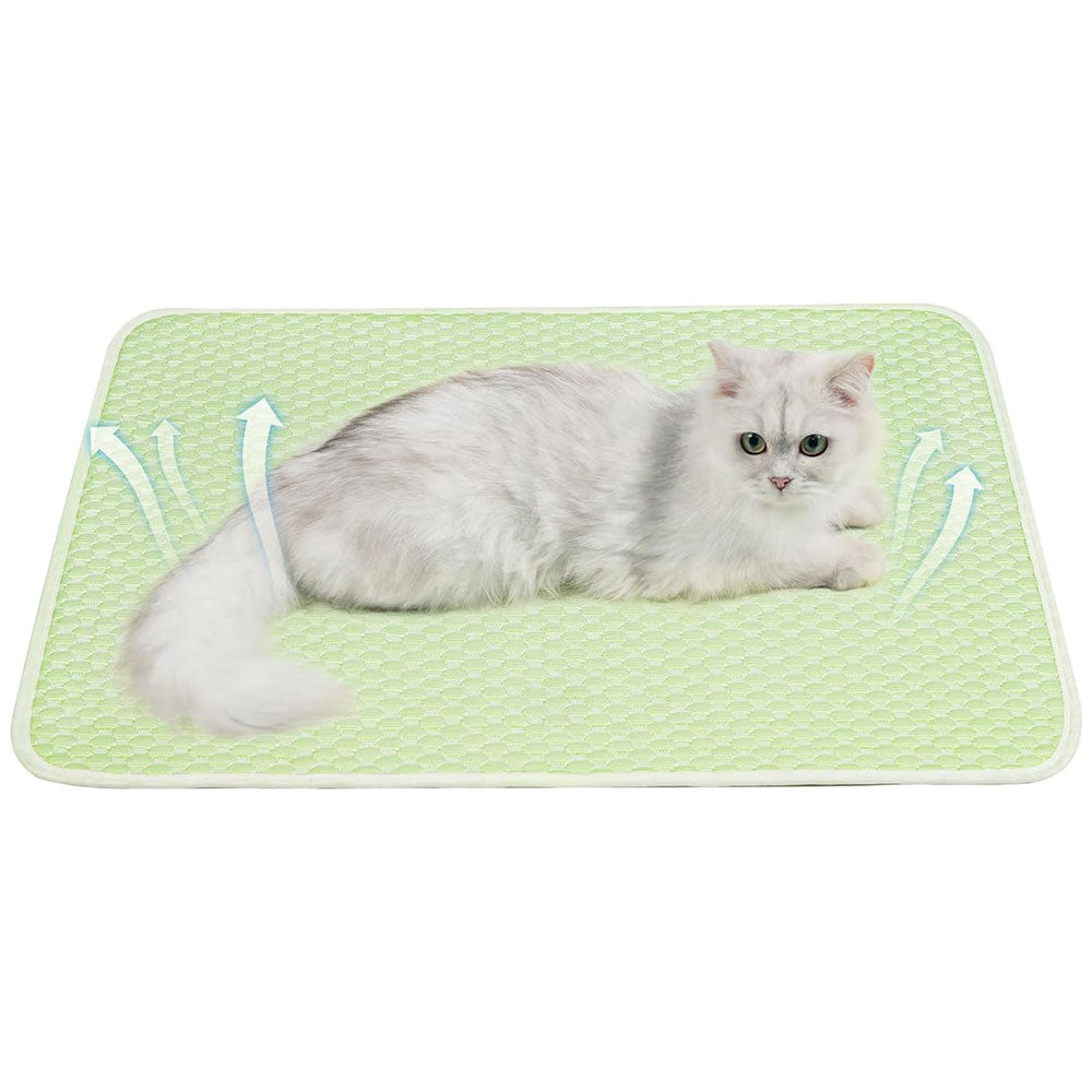 Pet Cooling Mat Dog Cat Breathable Summer Cooling Pad Light Green