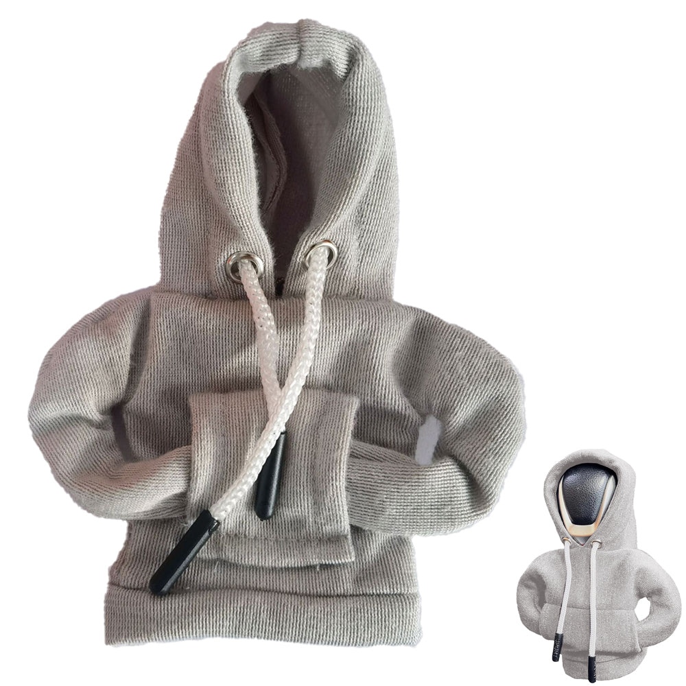 Shift Knobs Fashionable Hooded Shirt Mini Car Shifter Knobs Cover Trim-Grey