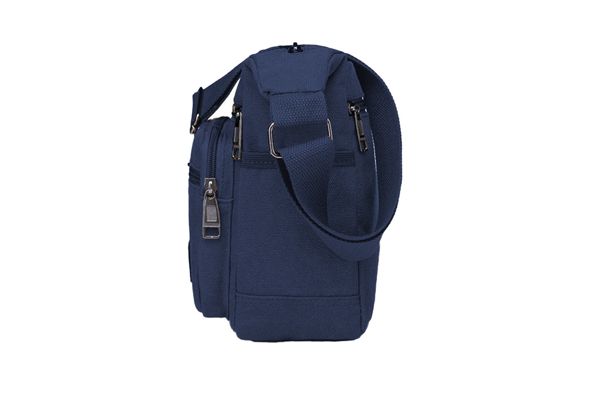 Men Vintage Crossbody Canvas Messenger Shoulder Bag-Blue
