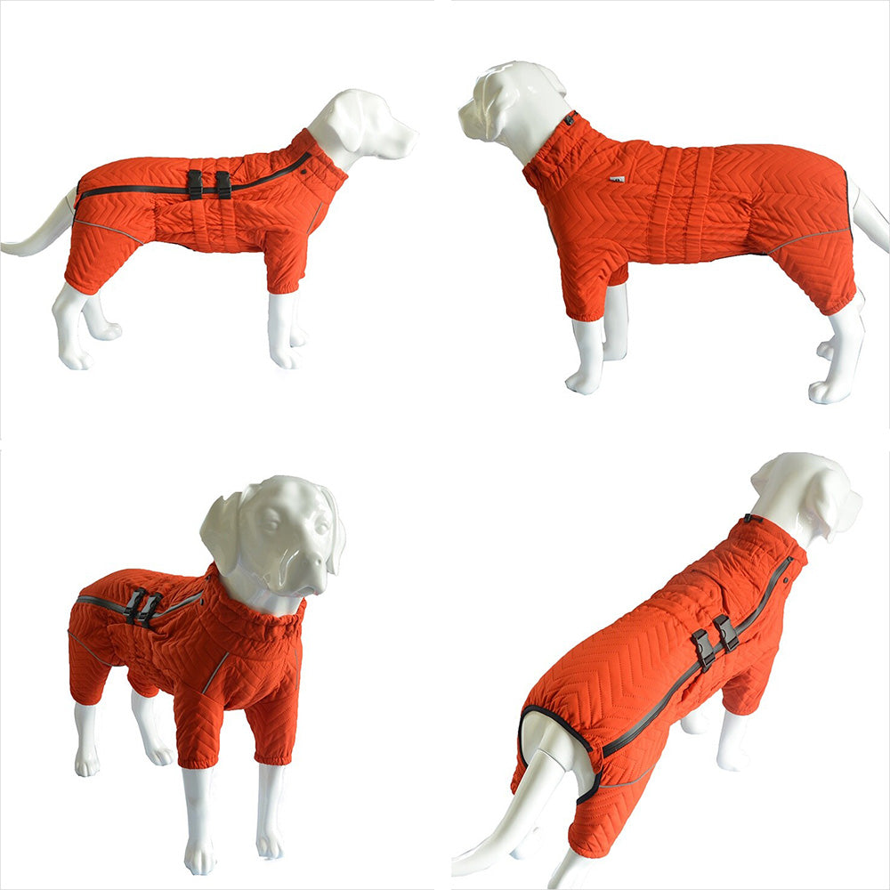 Warm Dog Vest Reflective Coat Windproof Winter Jacket for Pet Dogs Orange
