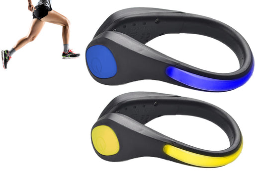 2pcs LED Shoes Clip Lights Safety Night Flash Shoe Clip Lights for Night Running Jogging Biking-Blue and Yellow