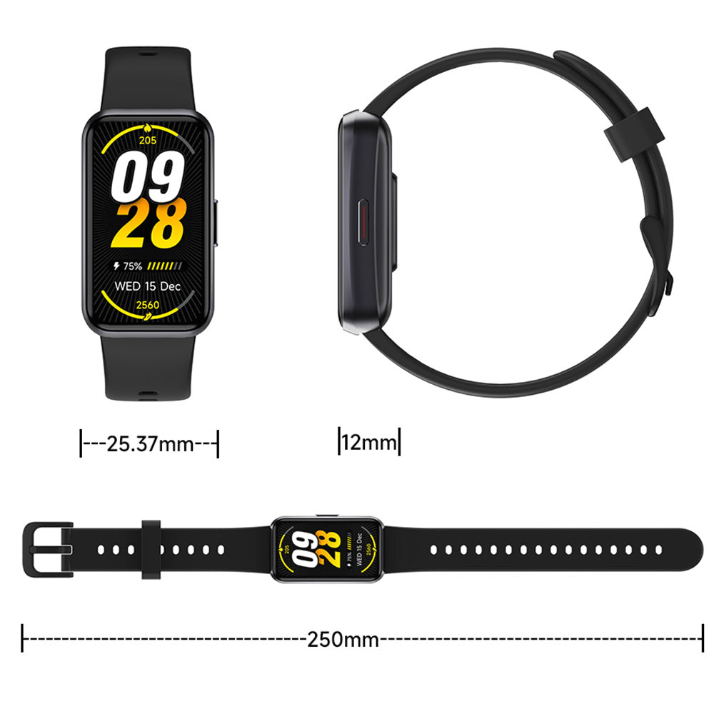 Smart Sports Bracelet Water-Resistant Smart Watch Heart Rate Fitness Tracker Oxygen Monitor Black