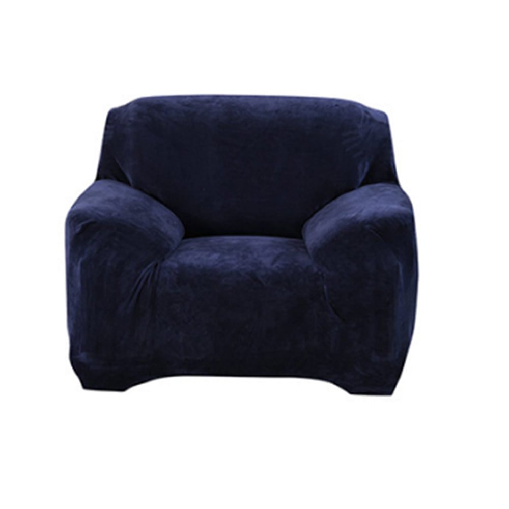 Velvet Stretch Sofa Slipcover Sofa Couch Furniture Protector Cover Navy Blue