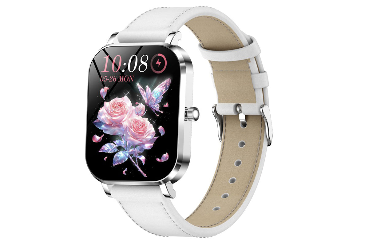 Smart Watch Bluetooth Call Make Calls Musics Fitness Tracker Heart Rate Sleep Monitor -White