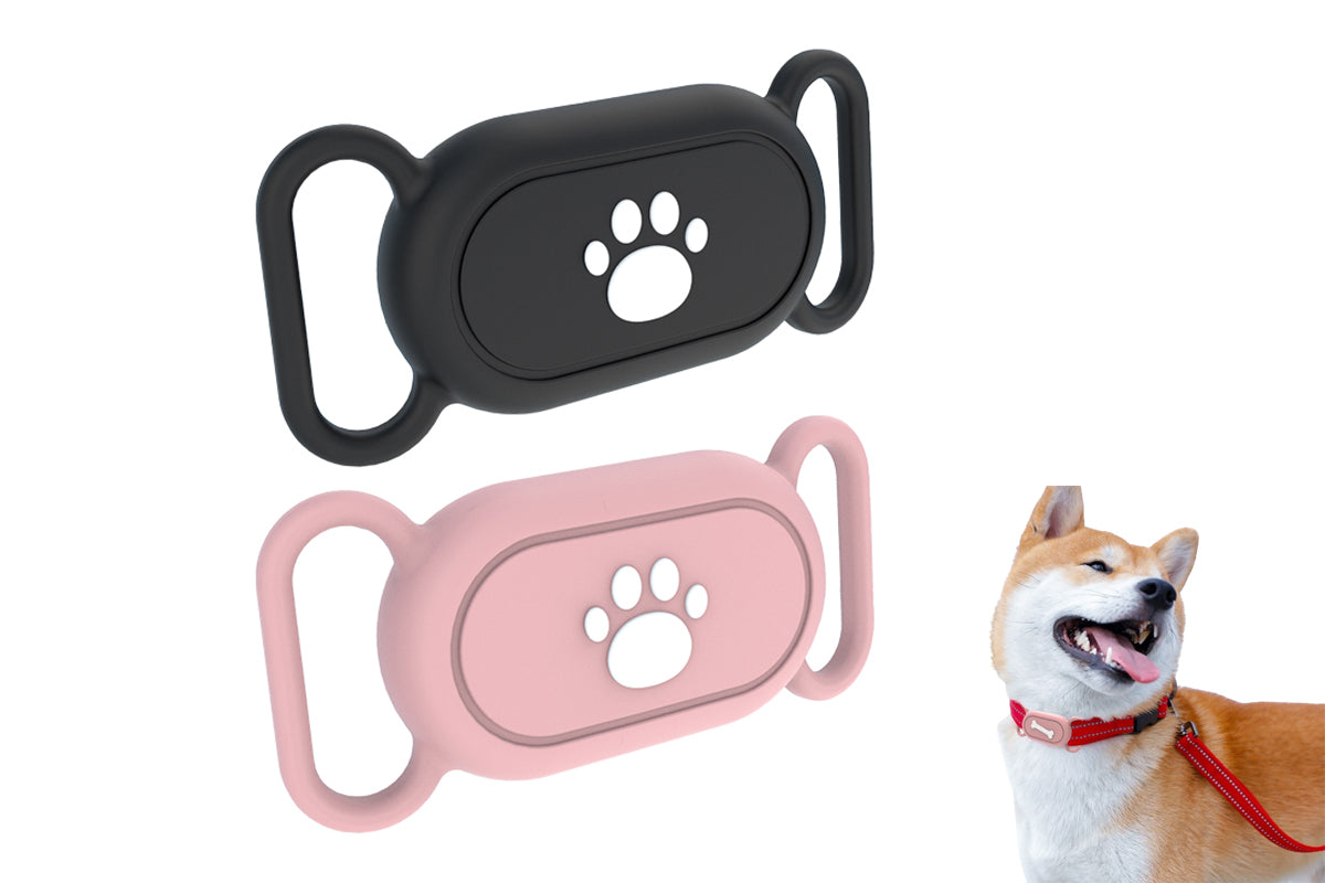 2PCS Silicone Pet Collar Holder Water Resistant Pet Collar Case for Samsung Galaxy SmartTag 2-Cat paw