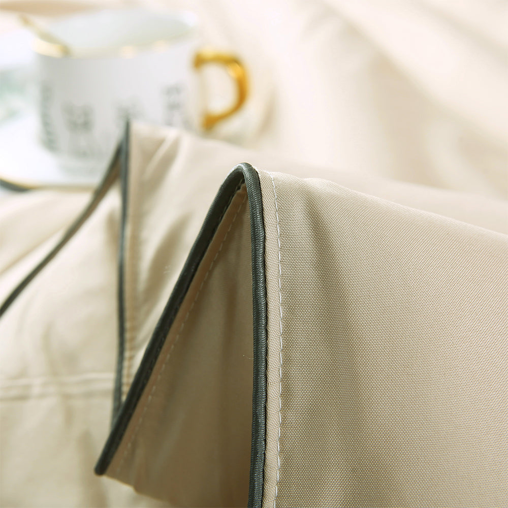 4 Pieces Set Summer Cool Feeling Bedding Set Air Conditioning Comfy Comforter Pillowcase Bed Sheet Khaki