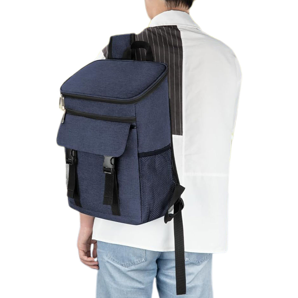 Portable Insulated Backpack Leak Proof Camping Cooler Bag Blue
