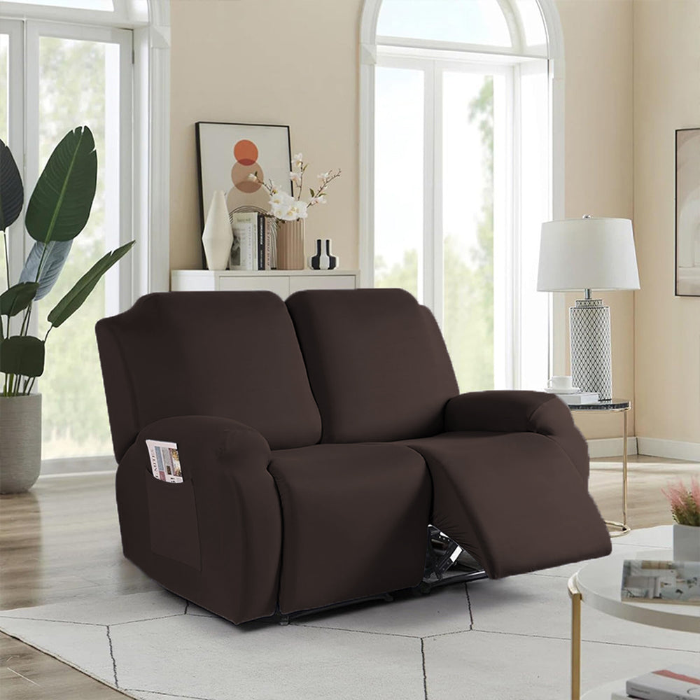 Full Wrapped Stretch Recliner Chair Cover Elastic Recliner Sofa Slipcover Coffee
