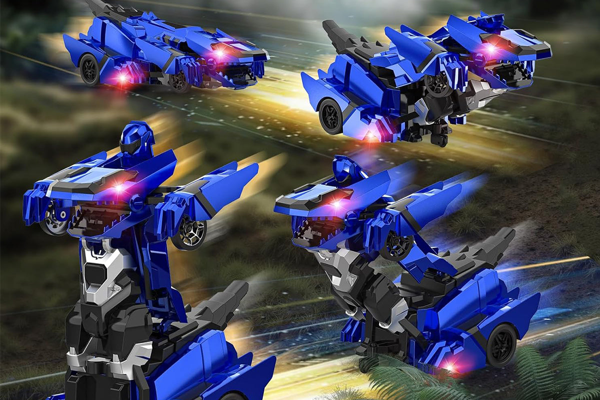 Dinosaur Transform Rc Cars 2.4Ghz Remote Control Car Transforming Robot -Blue