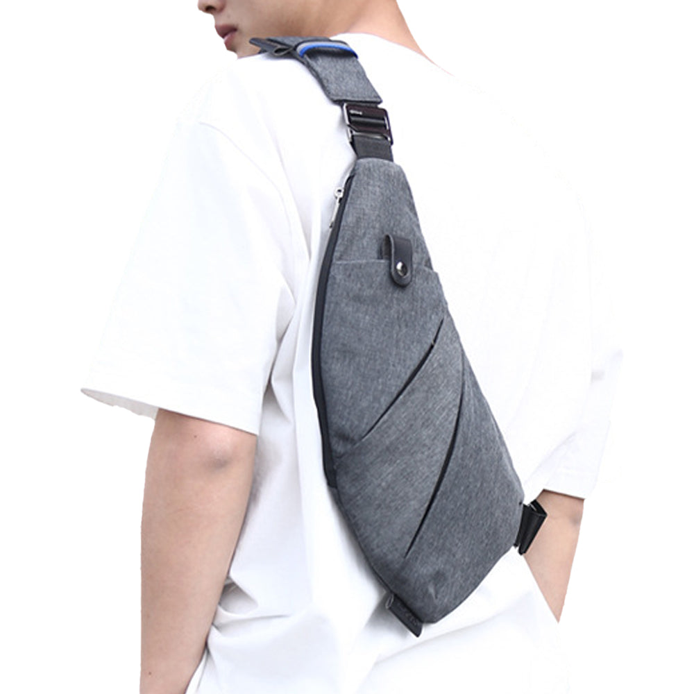 Multifunctional Anti-theft Sling Chest Pack Crossbody Bag Gray