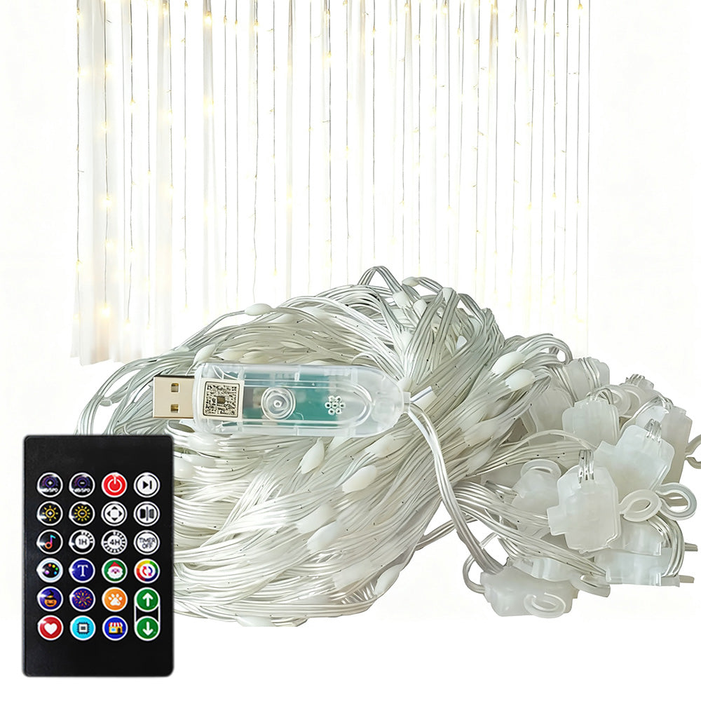 Smart Curtain Lights ¨C 400 LEDs Color-Changing Dynamic DIY Light String with Music Sync Style 1