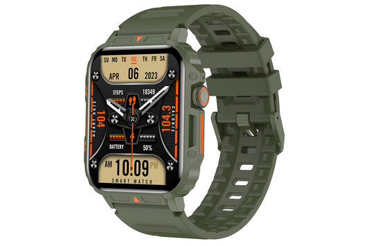 Military Smart Watch 1.95-Inch Fitness Tracker with Heart Rate Sleep Monitor 100 Sports Modes Activity Tracker-Green