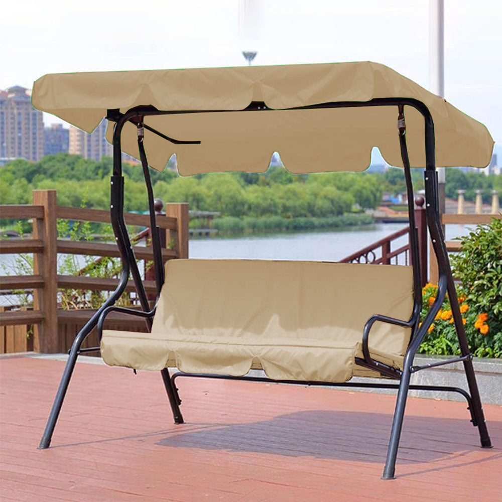 Replacement Swing Chair Cover Set Swing Canopy Seat Sun Shade Cover Beige