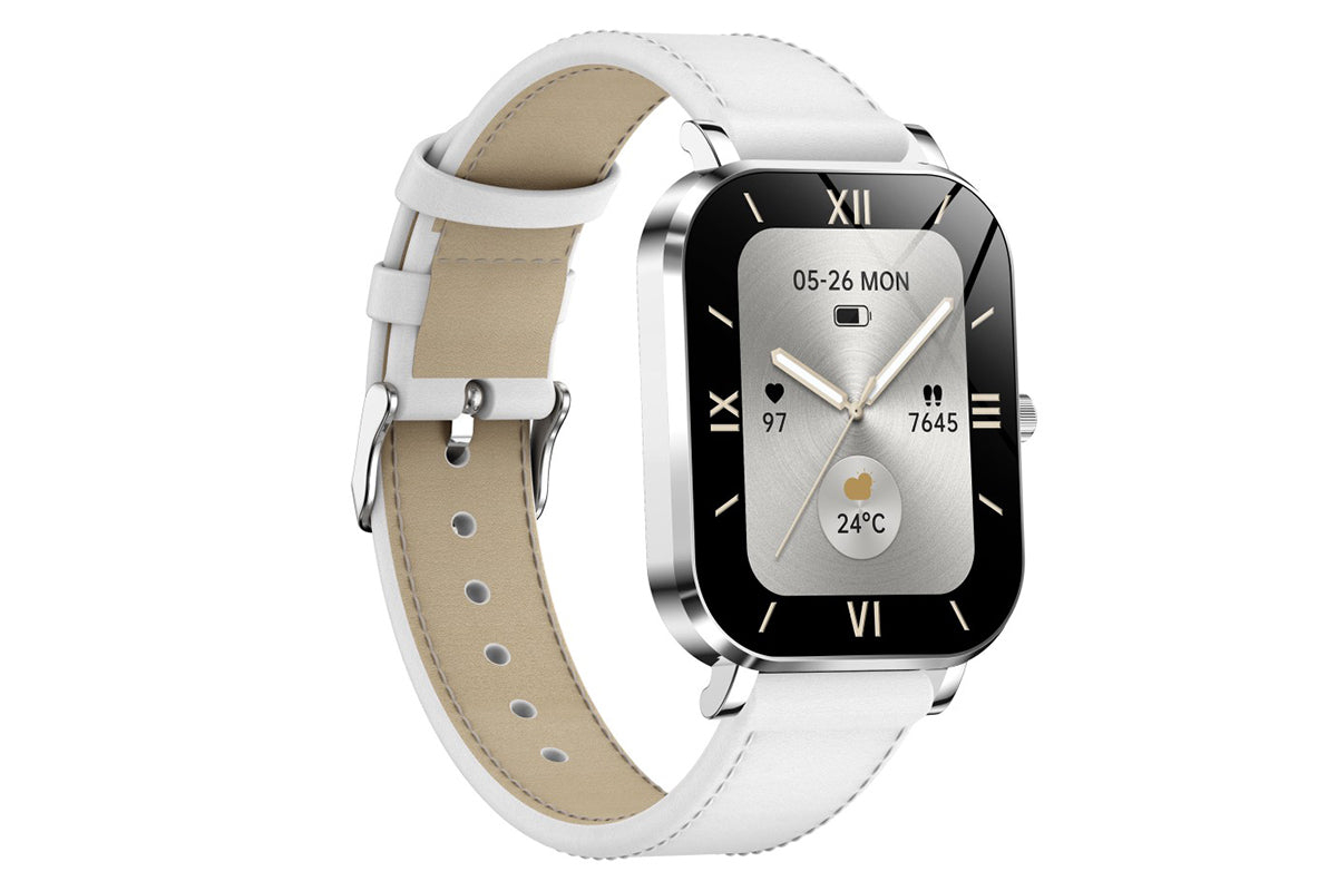 Smart Watch Bluetooth Call Make Calls Musics Fitness Tracker Heart Rate Sleep Monitor -White