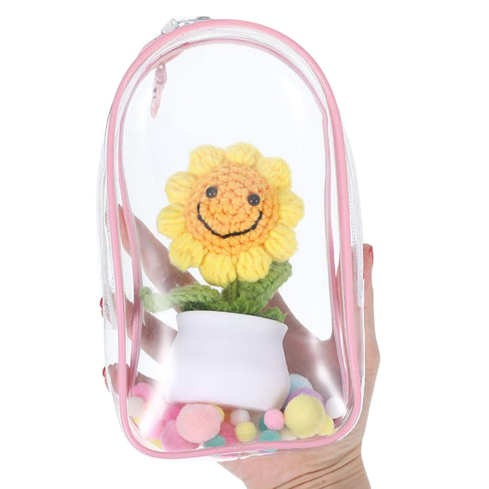 Transparent Carrier Bag Set for 15/17cm Labubu Doll Storage Case Pink