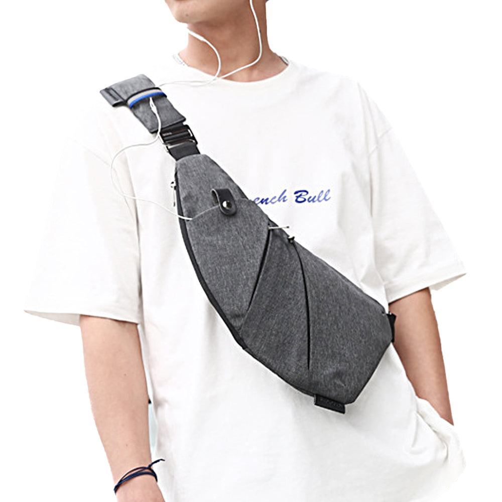 Multifunctional Anti-theft Sling Chest Pack Crossbody Bag Gray