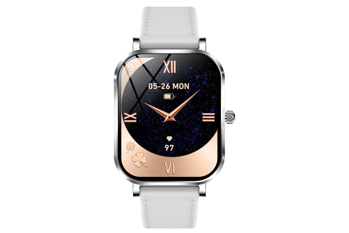 Smart Watch Bluetooth Call Make Calls Musics Fitness Tracker Heart Rate Sleep Monitor -White