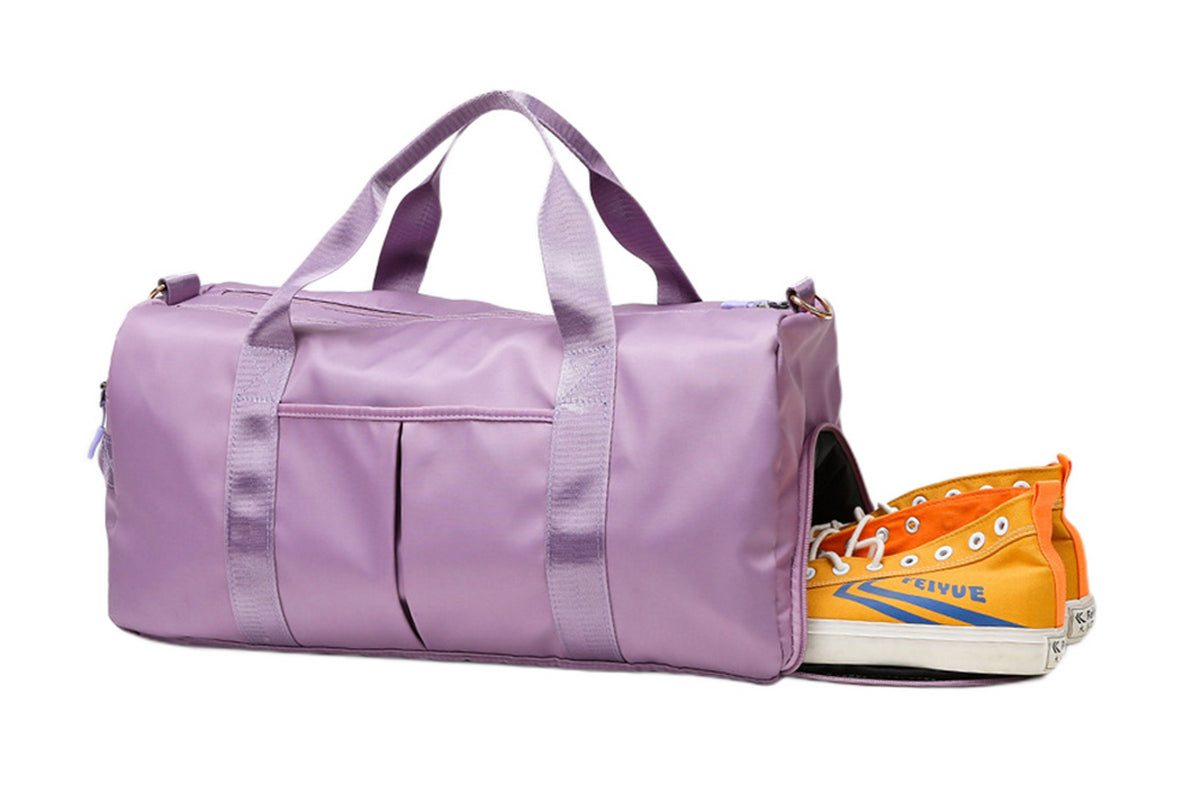 Sports Duffel Bag for Gym with Wet Pocket Shoe Compartment-PurPle