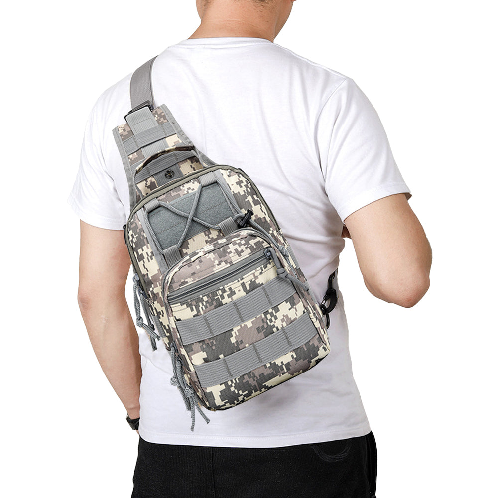 Outdoor Sport Chest Bag Sling Shoulder Bag for Men Gray