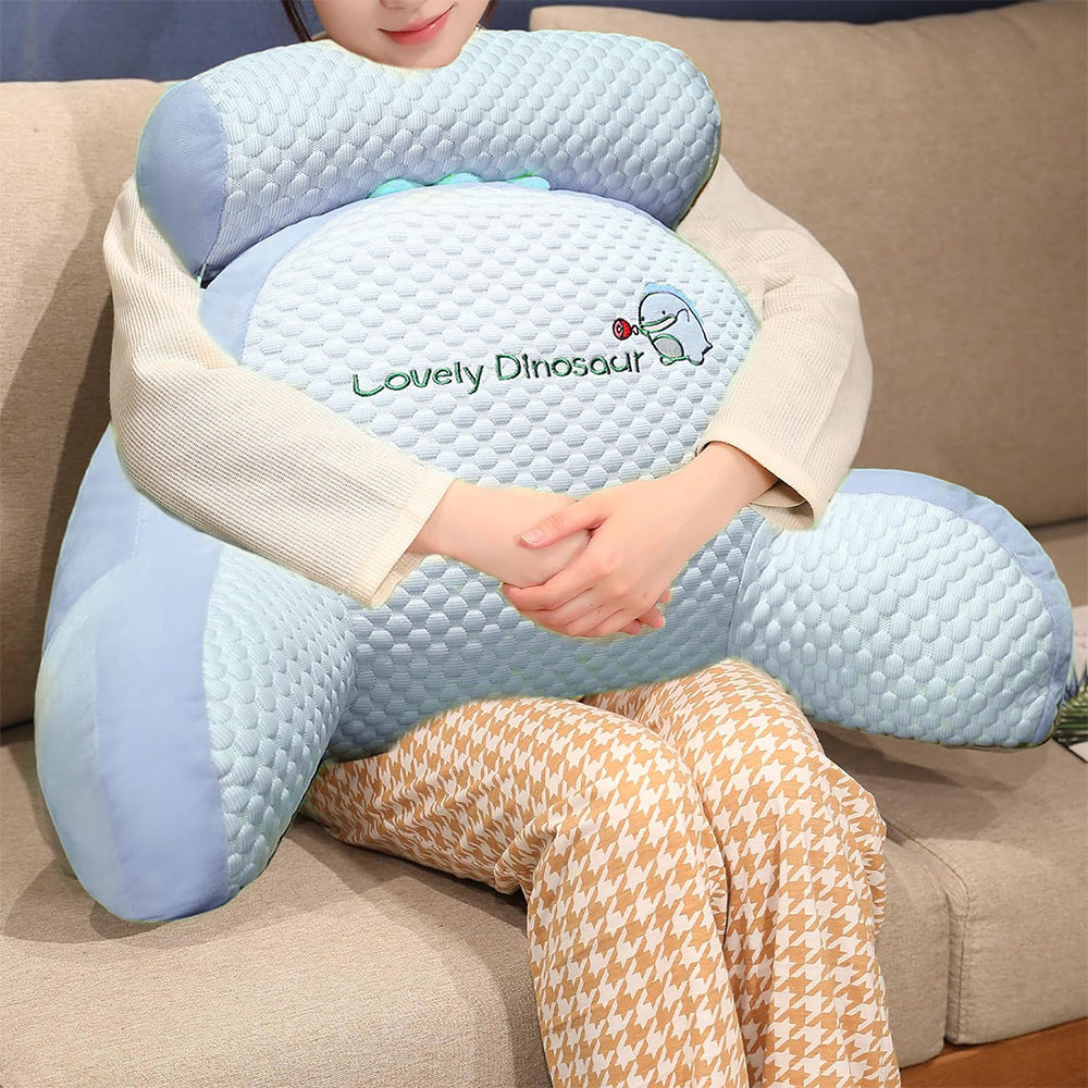Back Rest Reading Pillow Neck Lumbar Support Pillow Chair Cushion Blue Dolphin