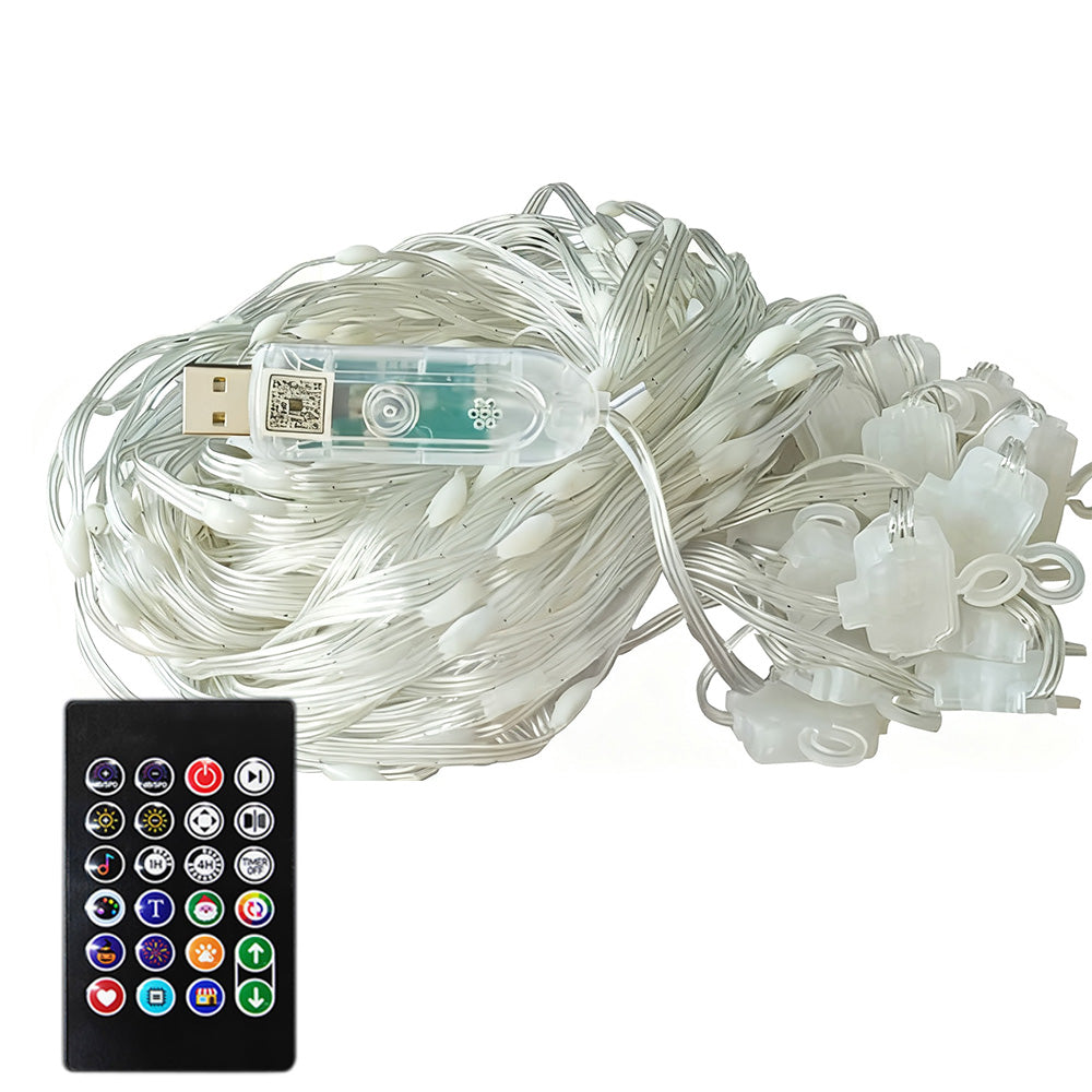 Smart Curtain Lights ¨C 400 LEDs Color-Changing Dynamic DIY Light String with Music Sync Style 3