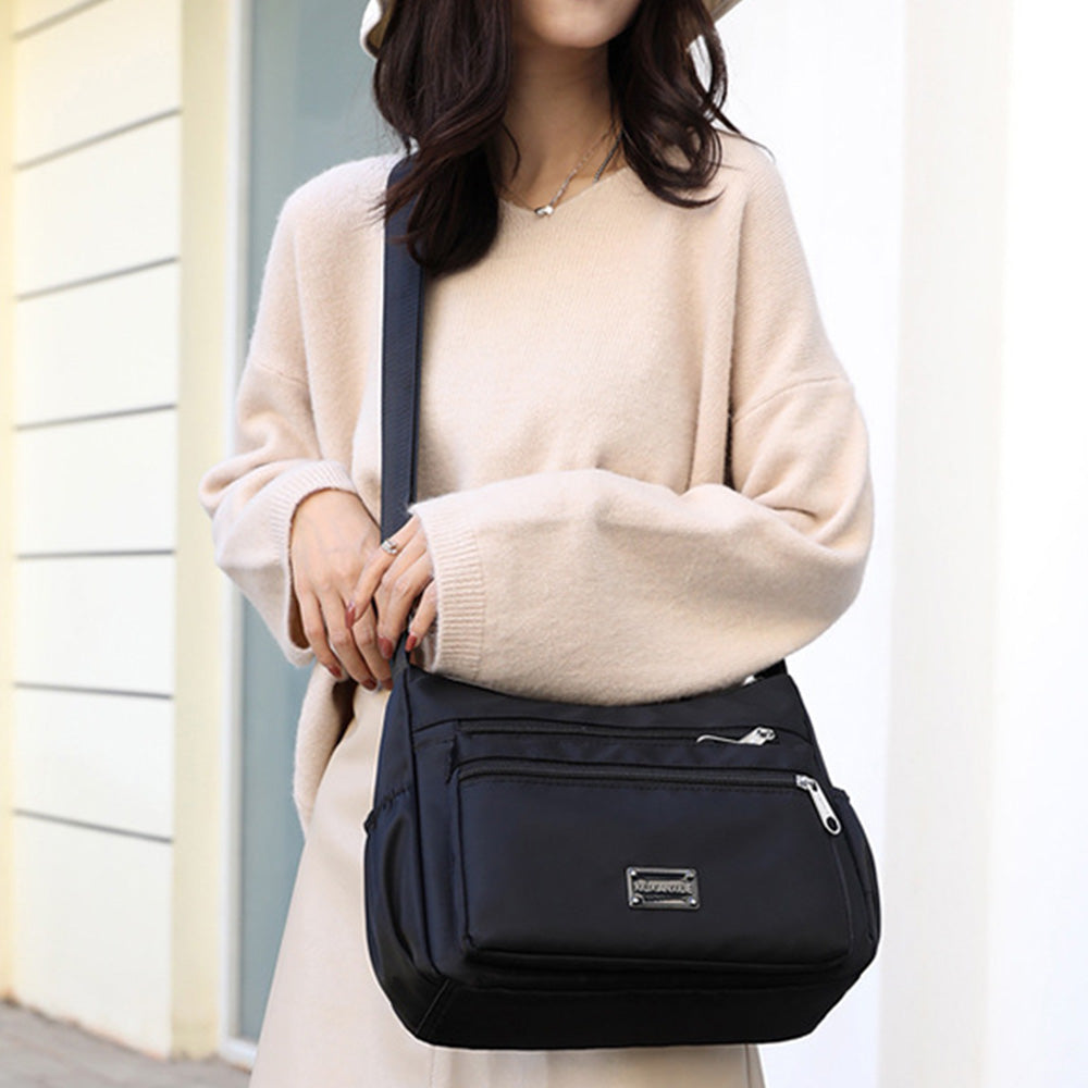 Women Shoulder Handbag Multi-Pocket Crossbody Purse Fashion Satchel Black