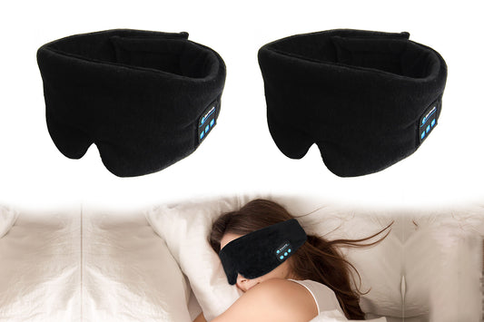 2Pcs Sleep Eye Mask Bluetooth Headphones Adjustable Sleep Headband Headphones for Sleeping Wireless Eye Cover Earbuds for Travel