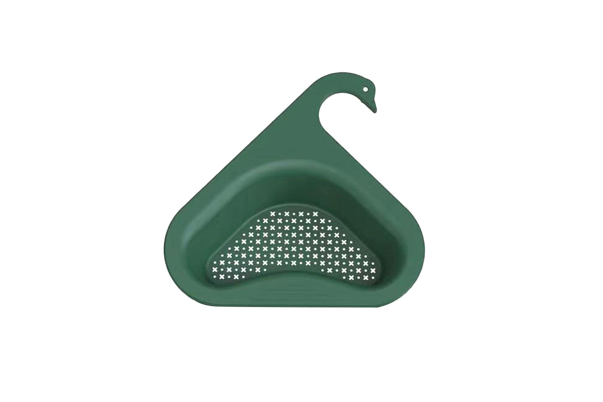 Multifunctional Drain Basket Kitchen Sink Strainer Funnel for Food-Green
