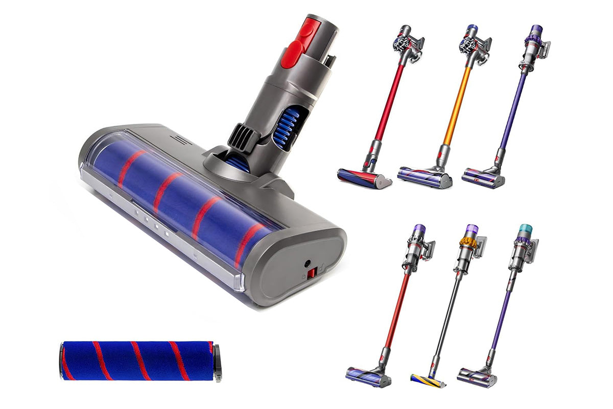 Vacuum Soft Roller Brush Head for Dyson V7 V15 Hardwood Floor Cleaner with LED Light