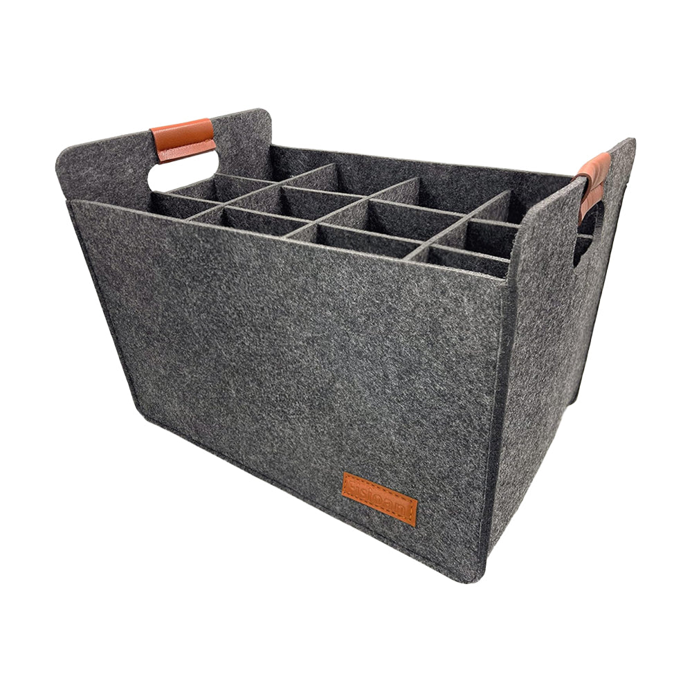 12-Compartment Bottle Wine Tote Bag Wine Carrier Tote Grey