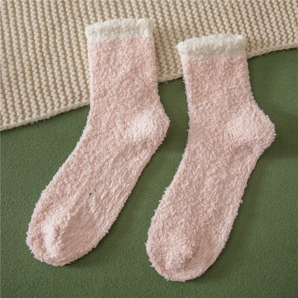 4 Pairs of Anti-Slip Winter Warm Socks with Grips for Women