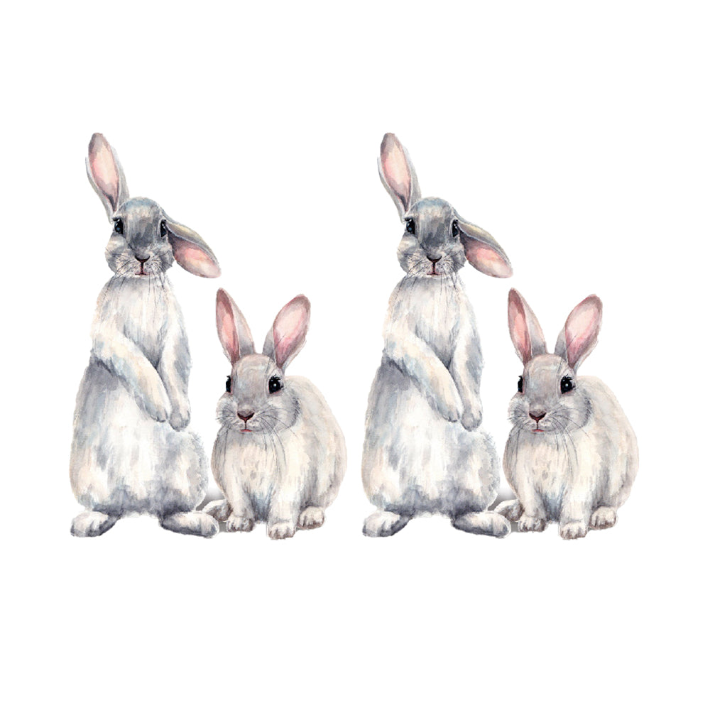 Cartoon Lovely Cute Two Bunnies Rabbits Wall Stickers Wall Murals Bunny Stickers
