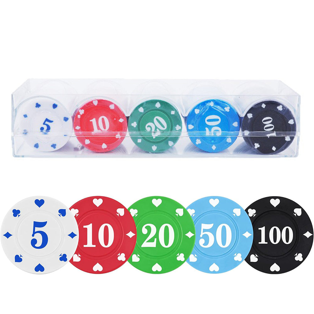 100Pcs Poker Chips Set with Storage Box ¨C Durable Plastic Chips for Home Poker Nights