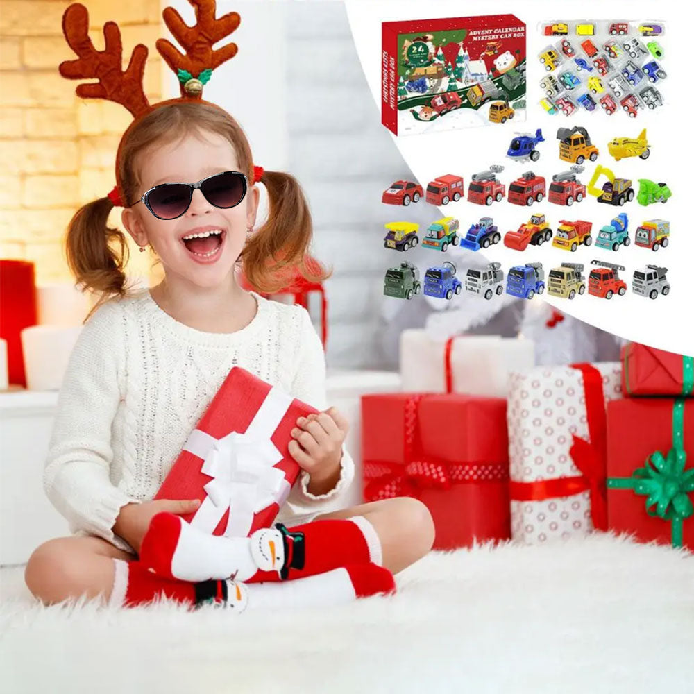 24 Days Pull-Back Cars Advent Calendar for Kids Countdown Calendar Style 1