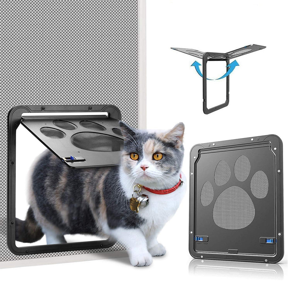 Lockable Pet Flap Screen Door Inside Door for Puppy Dog and Cat House