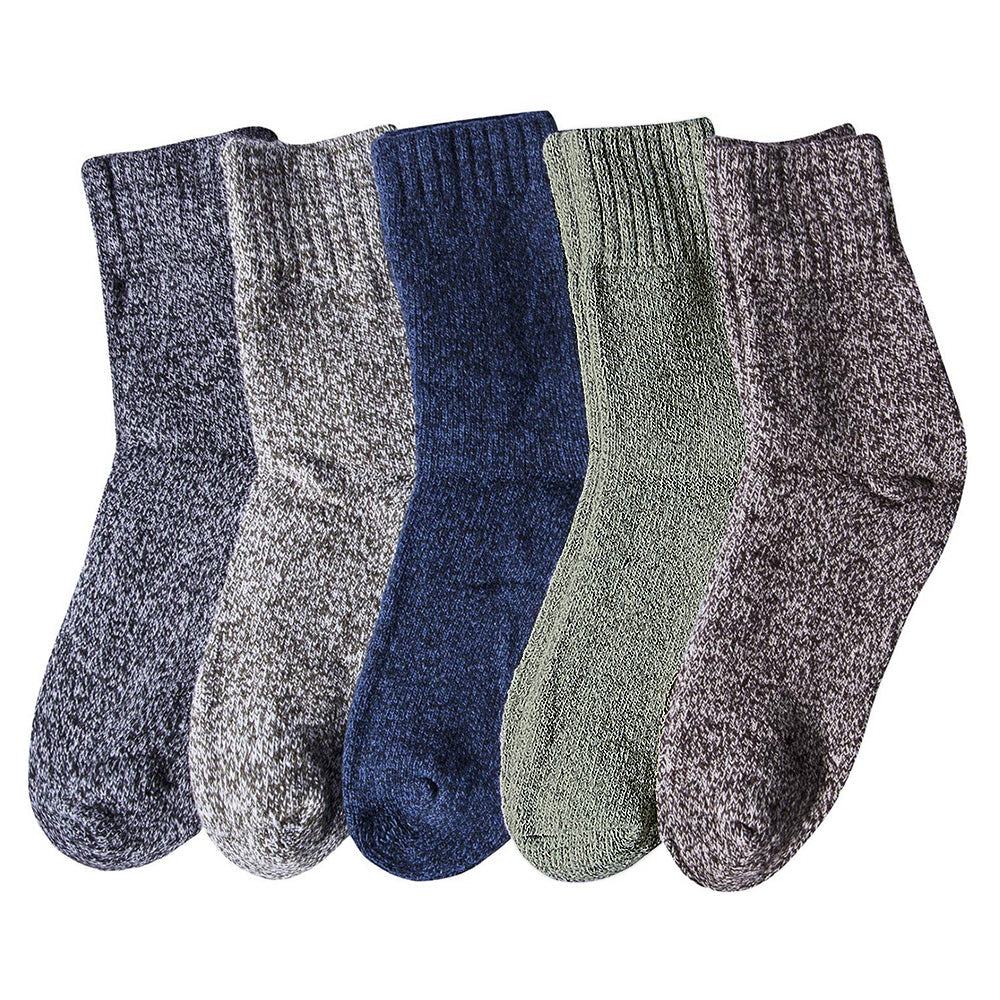 5 Pairs of Vintage Winter Socks Soft Warm Thick Crew Socks for Men Women Style 2