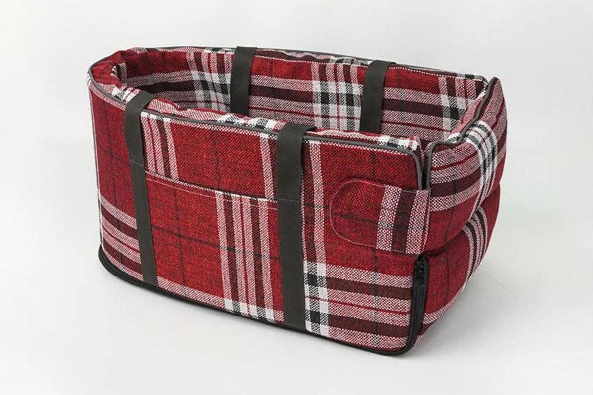 Center Console Dog Seat for Small Dog Seat Pet Booster for Dogs-Red